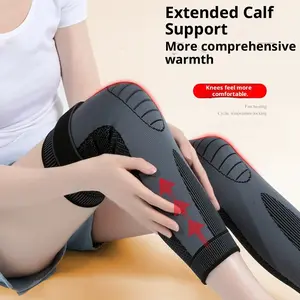 Mugwort Self-Heat Knee Brace All-Day Comfort Fast Heating Cycle Temperature Locking Extended Calf Support for Joint Pain Men Women