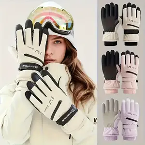 DTUCYCLE Winter Skiing & Cycling Gloves - Thermal uchscreen Gloves with ic Closure, Reinforced Palm & Wrist for Men & Women, Snow Athletics, Mountain, Snowboarding (White/Black/Pink) - Cold Weather Outdoor Gear, Snow Gear,, Christmas, Christmas Eve, Gifts