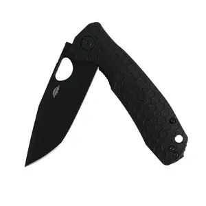 Large Tanto Knife - D2 Steel - Black Blade