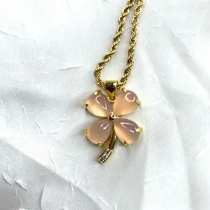 Pink Clover Necklace