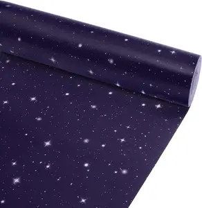 Outer Space Bulletin Board Roll Reusable Waterproof Erasable Night Sky Non-Woven Fabric Bulletin Board Fade Resistant Wrinkle Resistant Galaxy Planet Poster for Classroom Decor Wrap Craft 15.5" x12ft