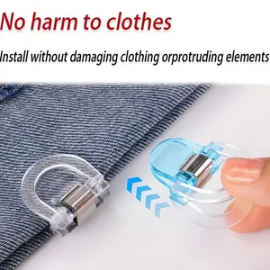 10pcs Seamless Invisible Shorts Waistband Clips, Adjustable Non-Slip Clamps for Jeans and Wide Leg Pants, Transparent Plastic, Secure Grip