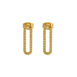 Stately Steel Wavy Paperclip Earrings