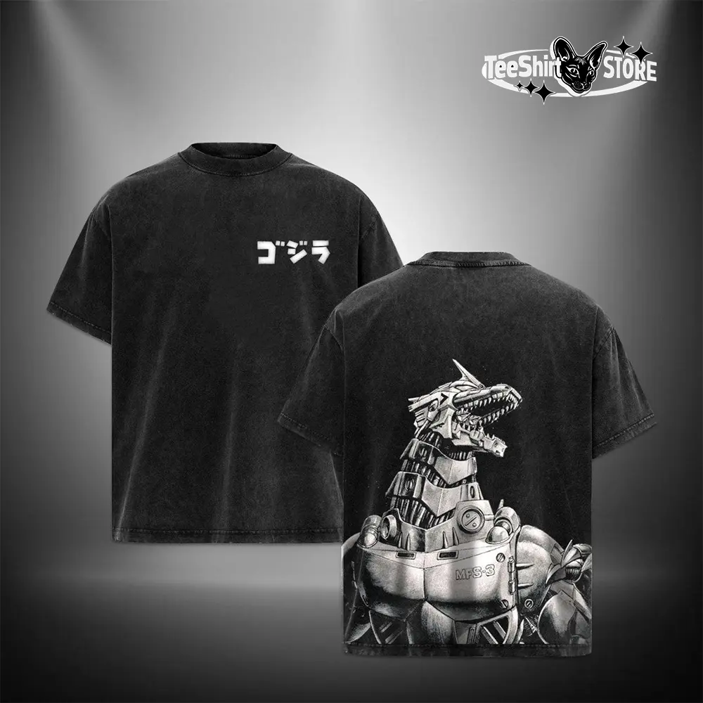 Mecha Godzilla Special Edition Tee – Retro Vintage Oversized Graphic T-Shirt, Classic Heavy Cotton Men’s Streetwear, Movie Monster Shirt Gift for Godzilla & Film Fans