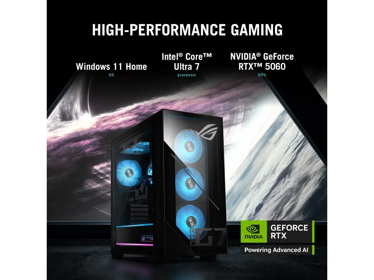 ASUS Gaming Desktop PC G Series G700TF-SS768 Intel Core Ultra 7 265F 32GB DDR5 2TB PCIe SSD GeForce RTX 5060 Windows 11 Home