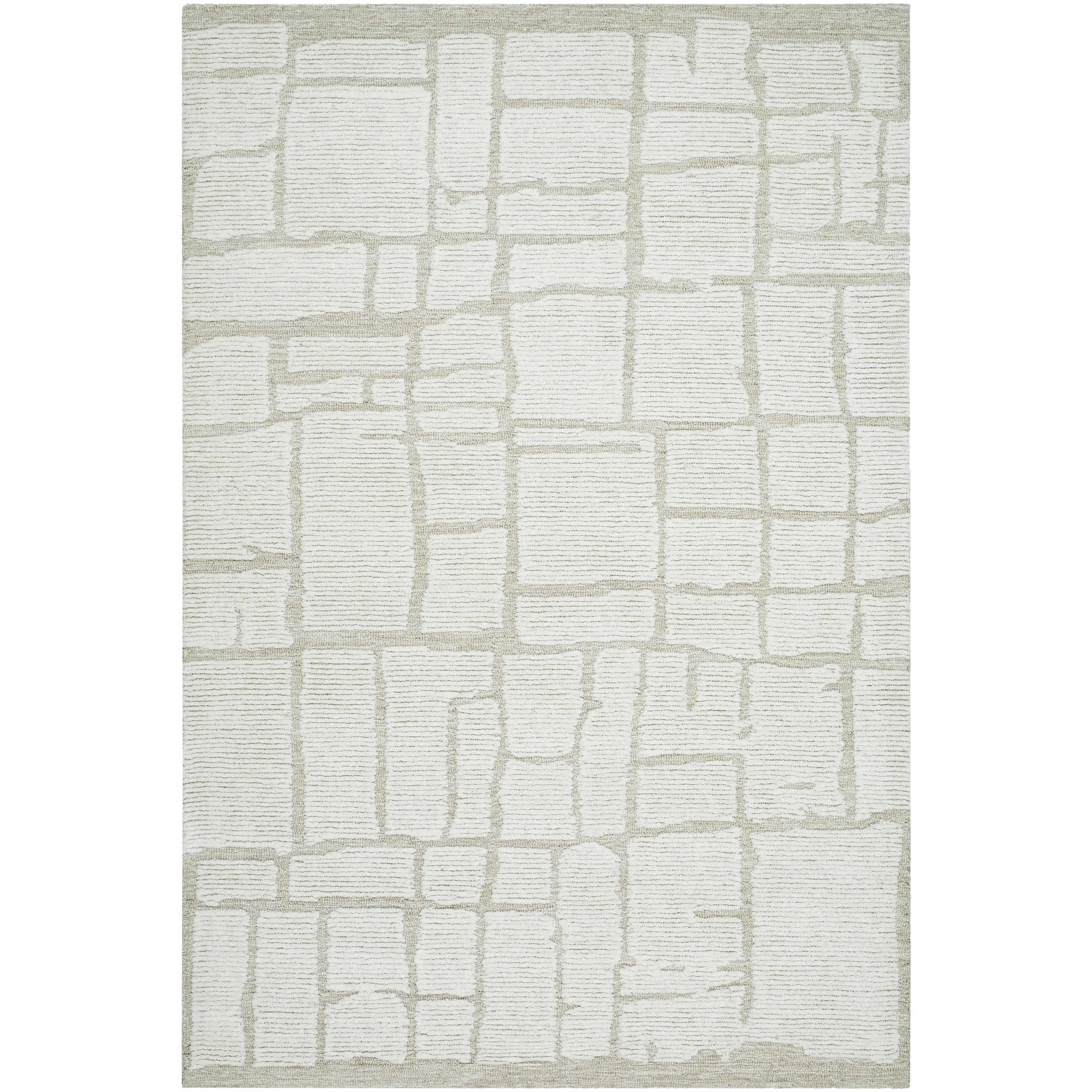 Yetty Silver Grid Wool Rug