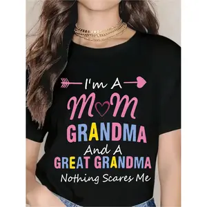Fearless Mom Grandma and Great Grandma Funny Family TShirt Perfect Gift for Mothers Day Grandmother Casual Wear Humorous MultiColor Design