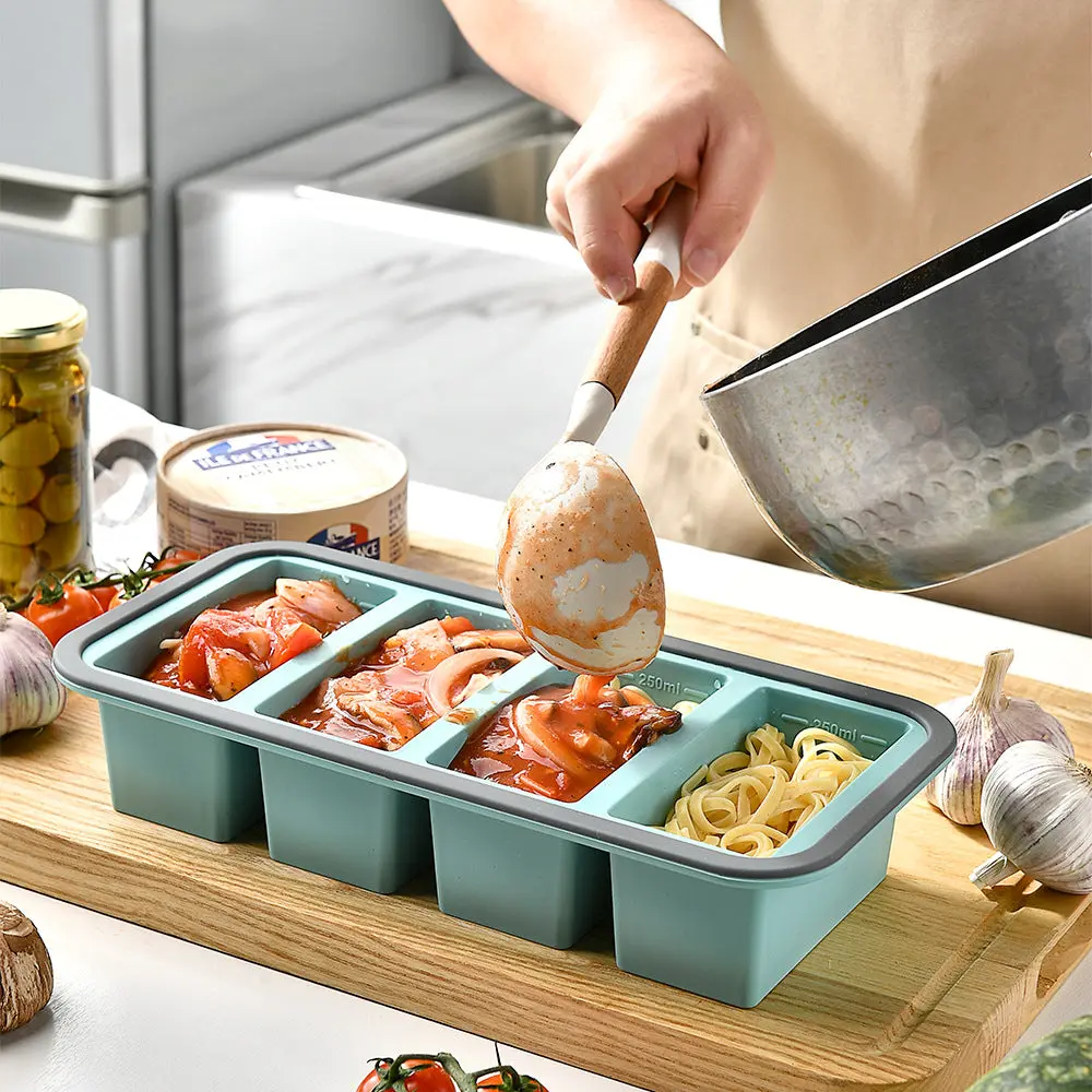 Silicone Meal Prep Containers with Compartments – Freezer Safe, Reusable