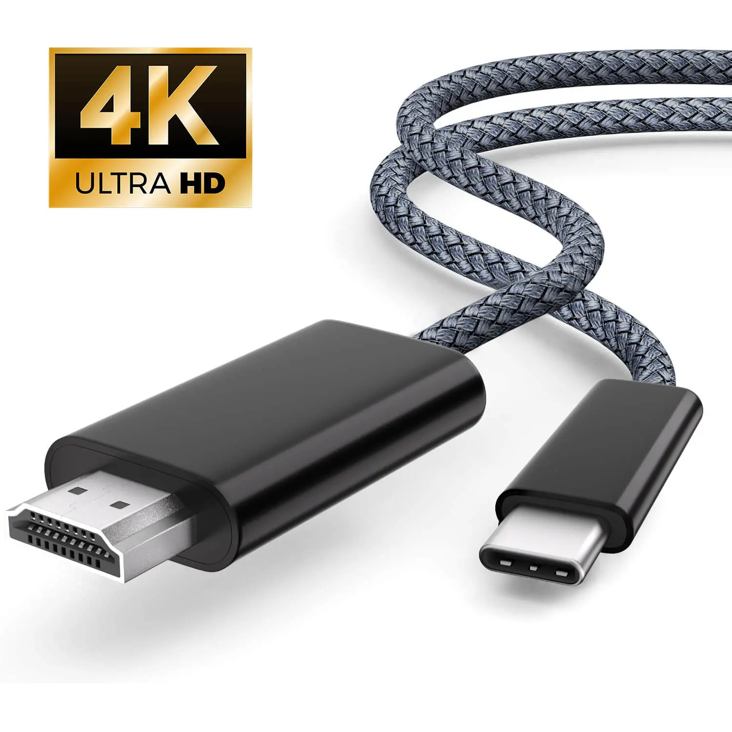ACONEO USB C to HDMI Cable 6FT (4K@60Hz), High Speed Type C to HDMI 2.0 Braided Cord, Thunderbolt 3/4/5 Compatible with iPhone 16/15 Series, MacBook Pro/Air, iPad, Surface, Galaxy, XPS, and More