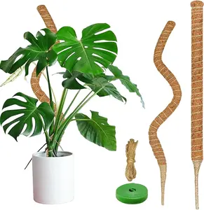2 Pack Moss Pole, 26.8-Inch Moss Poles for Plants Monstera,Bendable Plant Support Stakes for Climbing Plants Indoor, Garden Trellis Plant Stick for Potted Plants