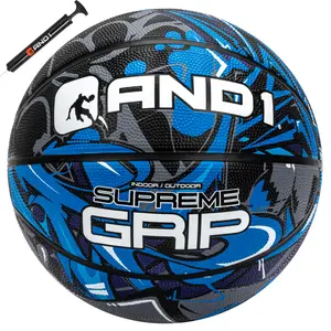 AND1 Supreme Grip Basketball: Official Regulation Size 7 (29.5 inches) Rubber Basketball - Deep Channel Construction Streetball, Made for Indoor Outdoor Basketball Games