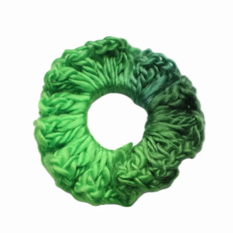 Green Gradient Crochet Scrunchie for Hair Styling - Soft & Durable Hair Accessory
