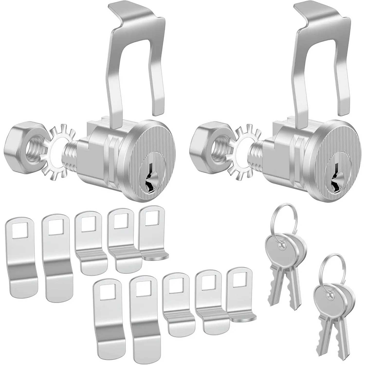 2 Pack Universal Mailbox Lock Replacement, Easy to Install Front Door & Curbside Mailbox Locks with 2 Keys Set, Durable Secure Fits Almost All Locking Mail Boxes