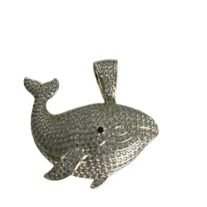 Xuping Pendant Whale Laminate Gold Daily Use Wish Full Clear Stone Bigger Size for Chains Up to 10mm Jewelry Accessory