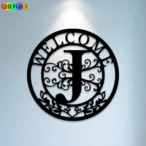 1pc Monogram J Metal Wall Art, Elegant Monogram Statue Mural, Ideal Gift for New Year, Christmas, Personalized Decor Enthusiasts, Rust-Resistant Metal Wall Decor Wall Sculptures, Perfect for Entryway Wall & Garden Fence, Charming Home Accent