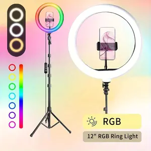 UEGOGO 63" Tall Adjustable Tripod with 12" Dimmable LED Ring Light & Phone Holder – Professional Makeup/ TikTok/ YouTube/ Zoom Live Streaming Lighting Kit – Portable Photography Light – Ideal Christmas, New Year & Black Friday Gift