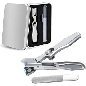 German Nail Clippers for Men, 2025 Upgraded Ultra Sharp Stainless Steel Nail Clippers for Thick Nails, The Luxurious Ultra Sharp Nail Clippers Set with Nail File for Seniors Men Women (Silver)