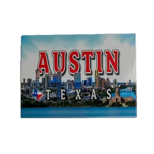 Austin, Texas Skyline Rectangle Magnet - Compact Urban Art for Magnetic Boards or Collections - Show Your City Pride with This Unique Design