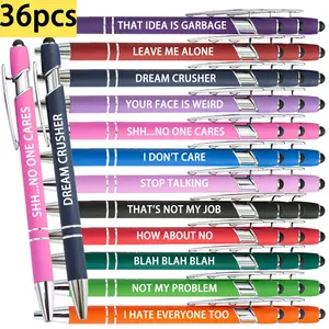 Ballpoint Pen Set, 12/36pcs Humorous Ballpoint Pen Set, Novelty Sarcastic Negative Quotes Ballpoint Pen, Suitable for School, Classmates, Colleagues, Funny Teacher Pens