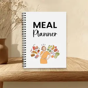 Spiral Family Planner for Meal Prep and Language Learning, All in One Notebook with Dinner Tracker and Breakfast Ideas, Home Organization Journal for Busy Families