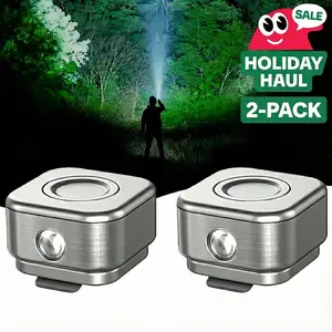 【VoltX】Beampod Mini EDC Flashlight 2 PACK, 400 Lumens Ultra-Bright Pocket Torch, IP68 Waterproof, Magnetic Fast Charging, 6-Mode Light for Camping, Car Repair & Emergency Use