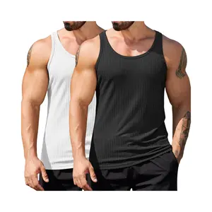COOFANDY Men's Workout Tank Top Ribbed Knit Sleeveless Gym Muscle T Shirts Bodybuilding Tee
