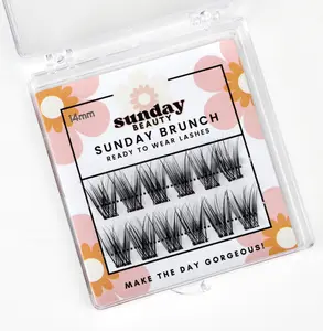 Sunday Beauty️ Ready to Wear Lashes - Sunday Brunch : Eyelash extensions with built-in adhesive. No Bond, no coat needed