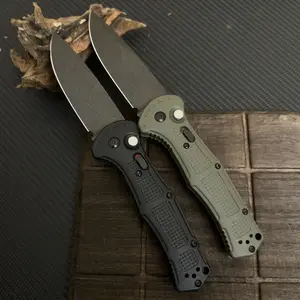 BM9070 CLA Utility Button Lock Folding KnifeD2 Steel Battlewash Blade BladeNon-slip Nvlon Fiber Handle MultifunctionaCutlery Tool for Outdoor Fishing Camping EDC Tool