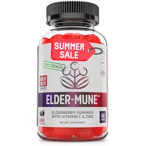 Mune Elderberry Gummies with Vitamin C and Zinc - Daily Immune Support Supplement for Women & Men, Chewable Natural Black Elderberry for Adults & Children 4 & Up - 60 Gummies