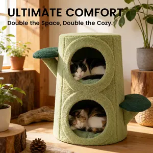 COMHOMA 2-in-1 Bionic Cat Nest Stool - Heavy-Duty Steel Frame Pet House - Ultra-Soft Teddy Velvet Multifunctional Ottoman with 450lbs Capacity