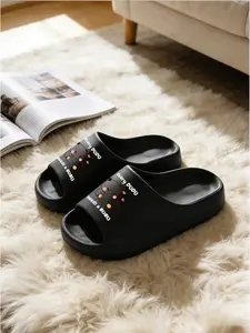 Cartoon Panda Dudu&bubu Print Sandals, Cute Healing Style Home Slippers, Eva Material, Medium Width, All Seasons Comfort