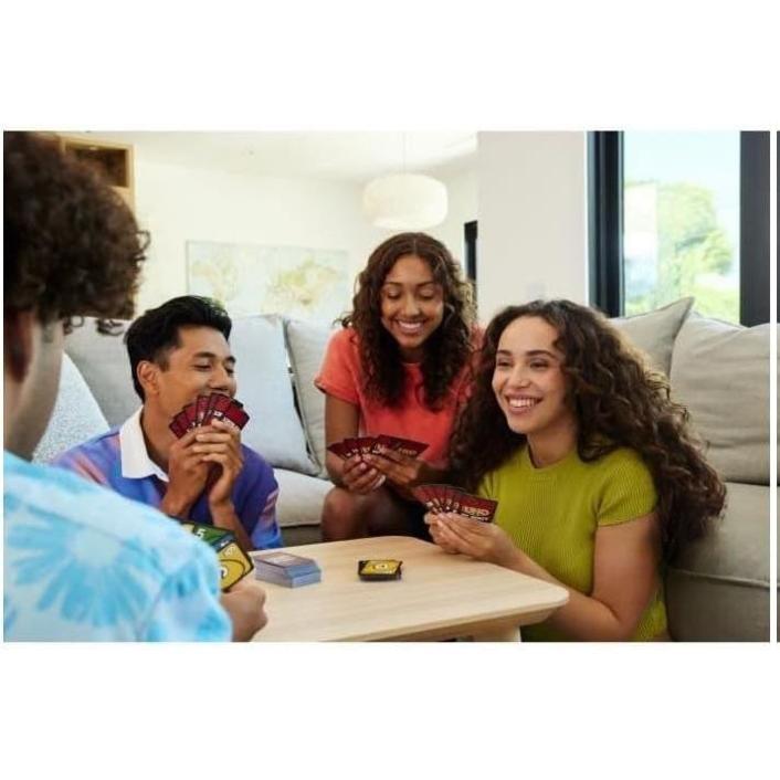 UNO Show 'em No Mercy Card Game for Kids Adults & Family Parties Travel with 56 Extra Cards Special Rules Tougher Penalties USA Edition