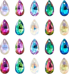 Pandhall 100 count  Teardrop Glass Beads Faceted Teardrop Beads  Drop Hanging Pendants for Women Necklace Bracelet Earring  Making