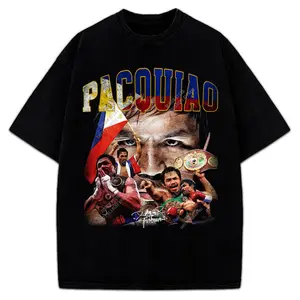 Manny PacQ Goat Boxing Vintage Style Graphic Design T-Shirt Graphic Tee Crewneck Cotton Menswear Top