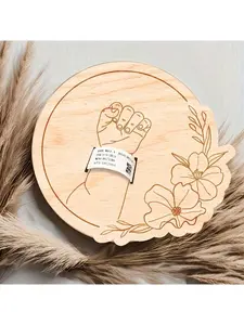 Personalized Newborn Hospital Bracelet Keepsake Box – Engraved Baby Memory Gift, Laser Cut Wood Fiber Wristband Holder, Pregnancy & Newborn Memento For Mom And Dad, Mothers Day & Fathers Day Gift