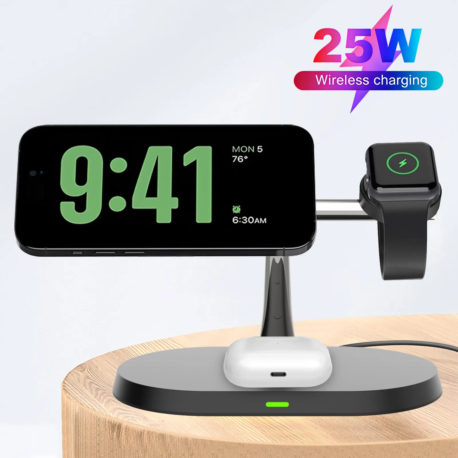 3 in 1 Magnetic Wireless Charger, Multifunctional Fast Charging Station, Wireless Charging Stand for iPhone 17 16 15 14 13 12 Apple Watch Ultra 11 10 9 8 SE 7 6 5 4 3 2 Airpods Pro 4 3 2 summerwins
