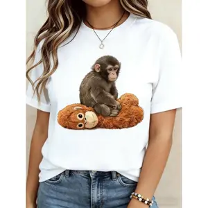 Custom Monkey Print T Shirt Stylish Loose Fit Personalised Top