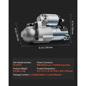 VEVOR Starter 6494, Starter Motor Replacement Compatible with Buick Rainier V8 5.3L 2004-2007, Cadillac Escalade V8 5.3L 2003-2005, Chevrolet GMC Isuzu Saab, OEM 12568051 89-01-7440 89017440 SDR0270