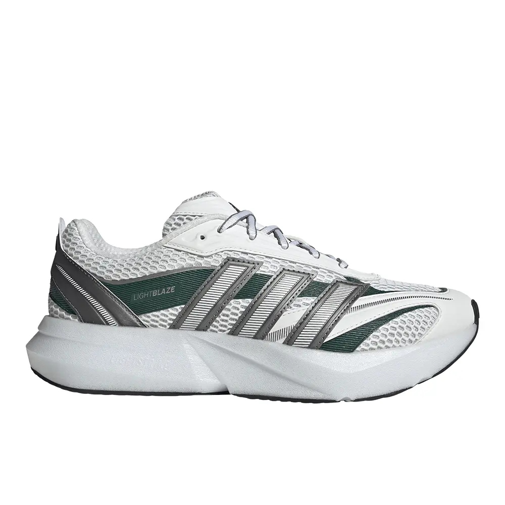 adidas Mens Lightblaze Glow Sneakers Shoes Casual - Silver, White adidas Mens Lightblaze Glow Sneakers Shoes Casual - Silver, White