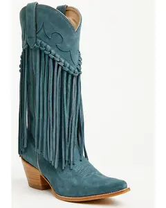 Sterling Suede Fringe Western Boots - Snip Toe