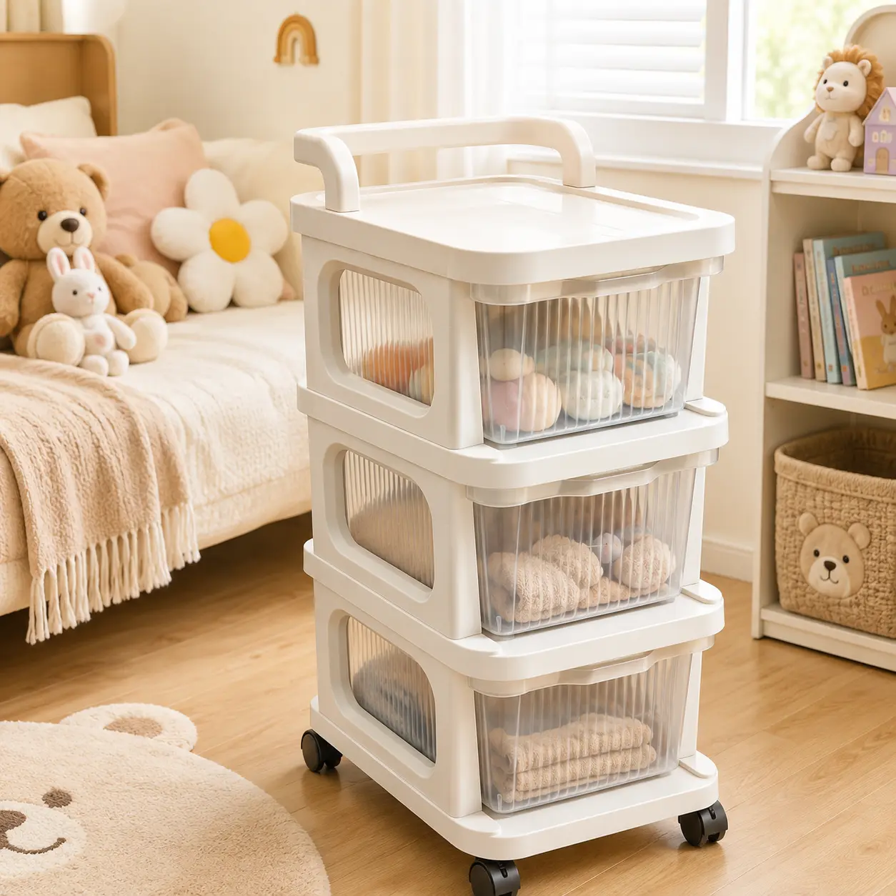 3-Tier Clear Drawer Storage Cart 3-Tier Clear Drawer Storage Cart