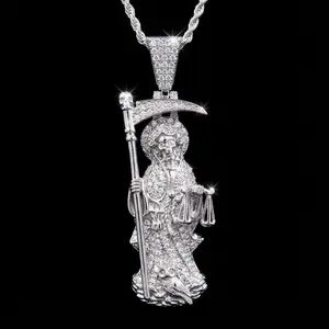 Santa Muerte Silver925 Protection Pendant Folk Saint Pendant