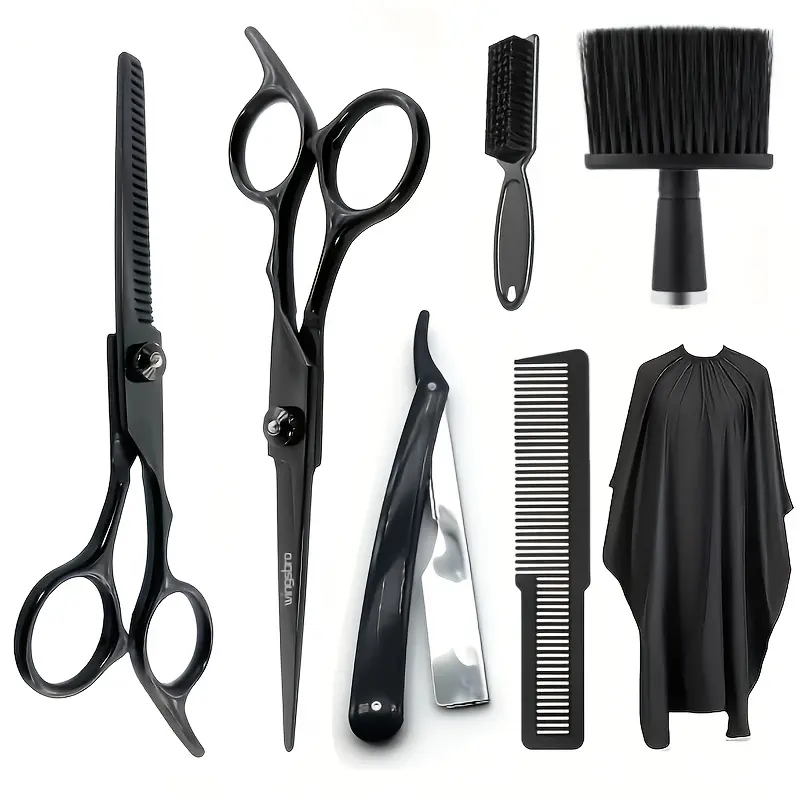 Wingsbro 6.0 Inch Home Haircutting Kit, Flat Shears, Tooth Clippers, Thinning Scissors, Hairdressing Tool Set, Essential Grooming Tools, Barber Kit, Haircut Kits, Trimming Tools Set, Barber Supplies