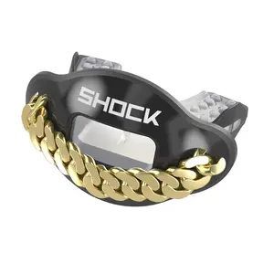 Shock Doctor Chrome 3D Black Chain Max AirFlow Mouthguard  - Protective Gear for Sports