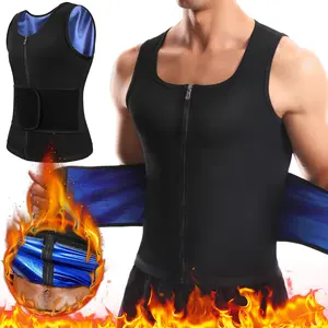 Men Waist Trainer Sauna Shirt Thermal Tank Top Men Heat Trapping Sweat Enhancing Trimmer Compression Shapewear Vest Gym Exercise Workout Sportwear