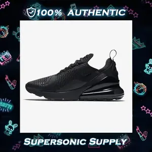 [Nike] AIR MAX 270 Men's Shoes - Visible Air Unit & 24H Cloud Cushion, Triple Black OG Lifestyle Sneakers (1987 Legacy)