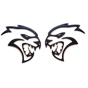 Hollow Emblem Badge Set, Car Exterior Sticker Accessory for 2020-2023 Dodge Challenger, Charger, Hellcat