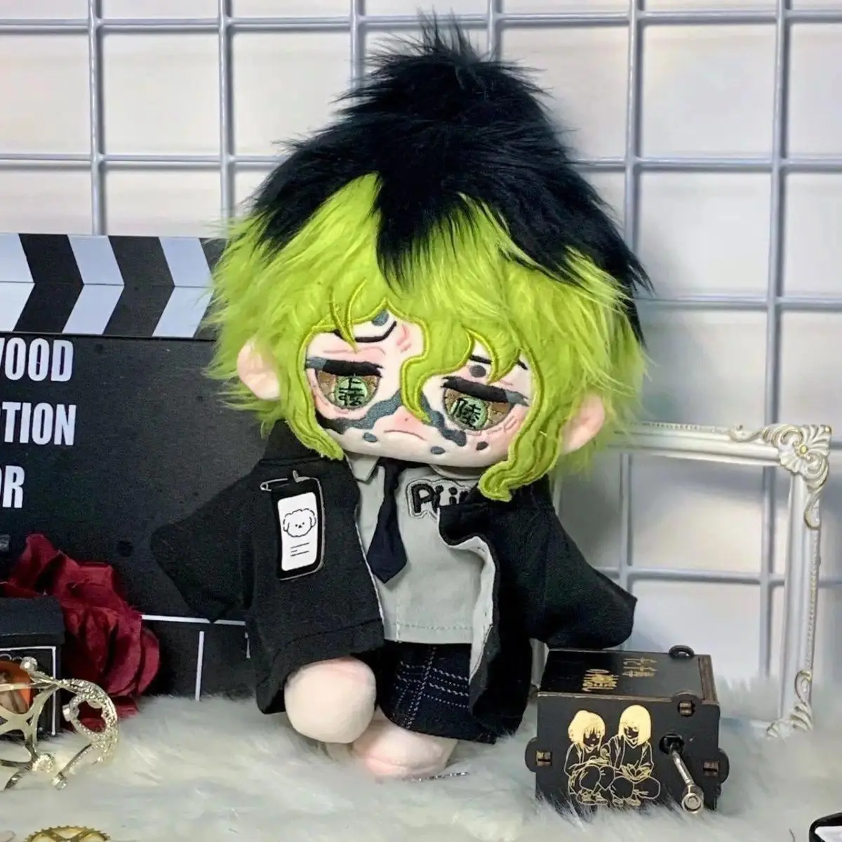 Stuffed 20cm Anime Demon Slayer Giyuutarou Cotton Doll Toys COS Children Adults Plush Dress-up Plushie Toys Kids Gifts