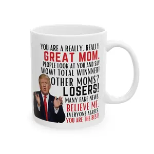 Funny Tru Great Mom Coffee Mug, Mother's Day Gift for Mum, Ceramic Coffee Mug Tea Cup Mothers Day Gifts