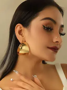 Elegant Lightweight Geometric Circle Statement Earrings for Women, Trendy Vintage Style, Unique Design, Perfect for Parties & Daily Wear